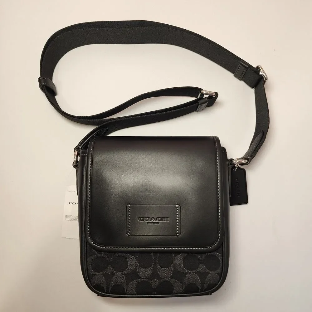NWT Coach CAJ32 Lucas Crossbody Black Denim